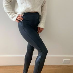 SPANX leathery Black leggings Size XS